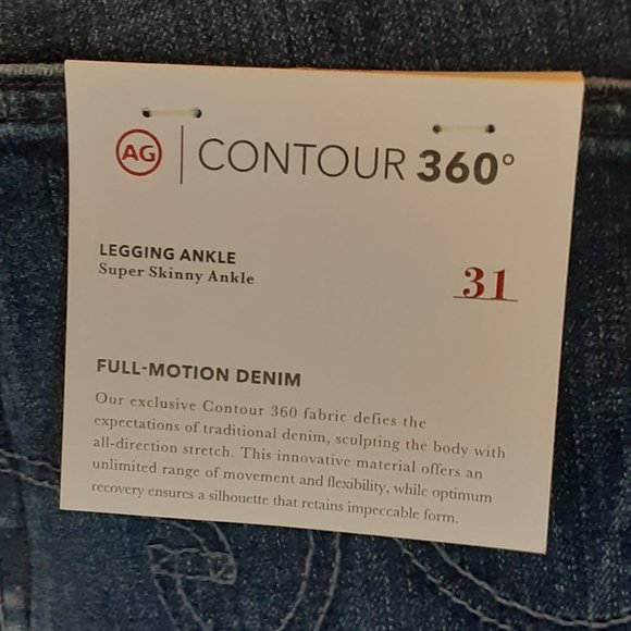 NWT AG ADRIANO GOLDSCHMIED CONTOUR 360 SUPER SKINNY ANKLE LEGGING JEANS SIZE 31 - Picture 3 of 4